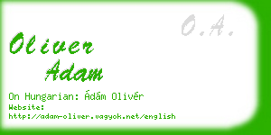 oliver adam business card