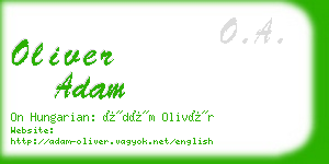 oliver adam business card